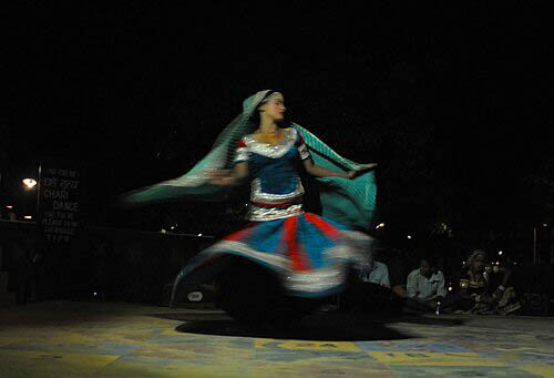 Ghoomar dancers twirling in traditional Rajasthani attire